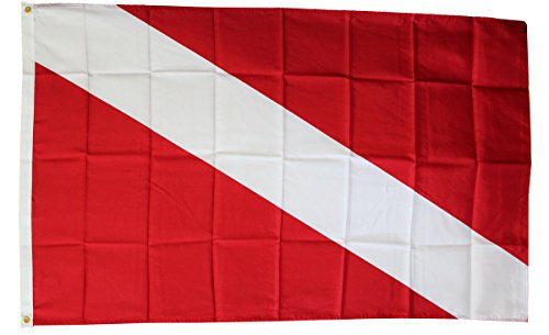 Diver Down - 3 ft x 5 ft Dura-Poly Polyester Nautical Skin Diver Message Flag by Flagline