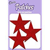 Iron On Patches - Red Star Patch Iron On 3 pcs Patch Embroidered Applique Star S-63