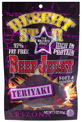 Desert Star TERIYAKI Beef Jerky 80 Calorie 3 Ounce Convenience Pack
