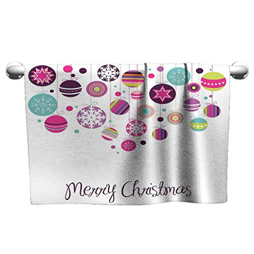 Christmas Microfiber Facial Cloths Colorful Graphic Baubles with Retro Snowflake Ornaments Celebration Hand Writing Quick Dry Hand Towels? 20 inch x 20 inch Multicolor Christmas Microfiber Facial Cloths Colorful Graphic Baubles with Retro Snowflake Ornaments Celebration Hand Writing Quick Dry Hand Towels? 20 inch x 20 inch Multicolor