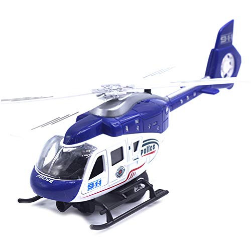 YuYe-xthriv Children's Toys Educational Toys, Realistic Police Helicopter Plane Pull Back LED Music Model Kids Toy Collection Blue YuYe-xthriv Children's Toys Educational Toys, Realistic Police Helicopter Plane Pull Back LED Music Model Kids Toy Collection Blue