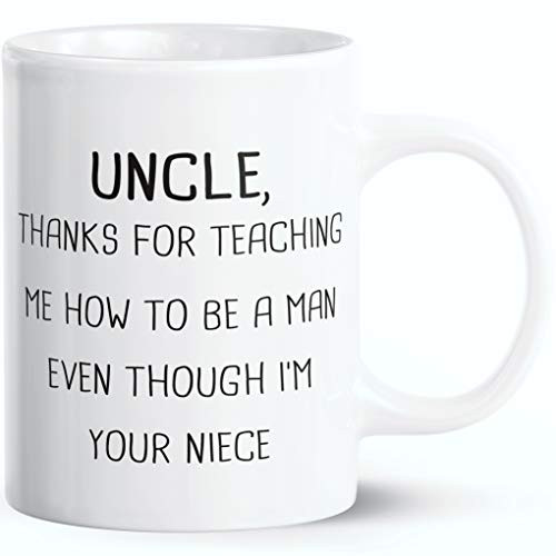 Buildinest Thanks For Teaching Me How to Be A Man Coffee Mug - Holiday Gifts, Christmas Gifts, Fathers Day Gifts, Retirement Gifts for Uncle  11 oz Mug(TU)