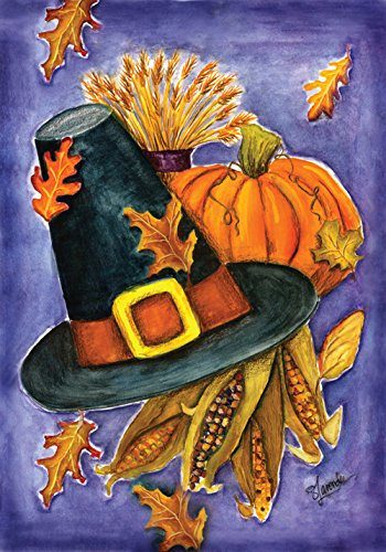 Toland Home Garden Pilgrim's Delight 12.5 x 18 Inch Decorative Fall Autumn Thanksgiving Harvest Garden Flag