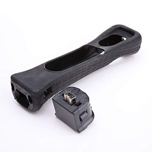 Motion Plus MotionPlus Adapter Sensor Remote ControllerplusSilicone Case for Nintendo for Wii Remote Controller (Black)
