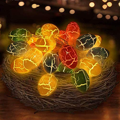 Easter Decor String LED Lights Bunny and Carrot Easter Eggs Fairy Lights Indoor Outdoor Festival Decorations (Easter Eggs, 3 Meters(20 Light))