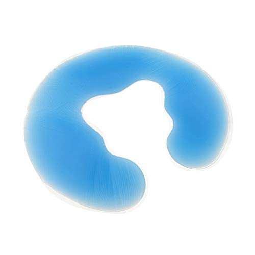 Soft Silicone Cushion Massage Table Headrest Gel Cushion Face Rest Cradle Spa Massager Face Pillow Pad (Blue)