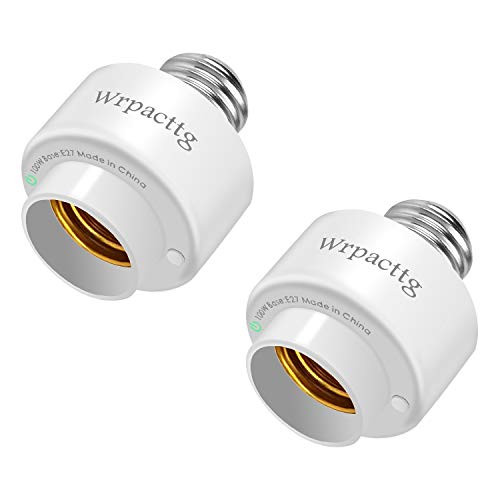Wrpacttg 2PCS Smart WiFi Bulb Socket E27 Light Bulb Adapter Wireless Intelligent Control Lamp Holder Compatible with Alexa, APP Remote Control (only 2.4 GHz) and Group Control Timer Function