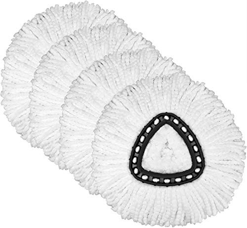 4 Pack Mop Replacement Heads Compatible with Spin Mop, Microfiber Spin Mop Refills, Easy Cleaning Mop Head Replacement