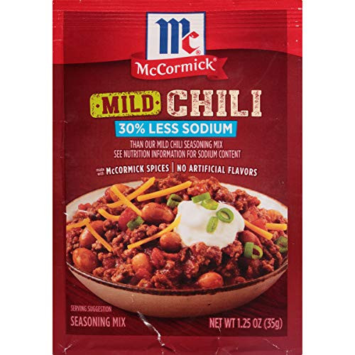 McCormick 30percent Less Sodium Mild Chili Seasoning Mix, 1.25 oz