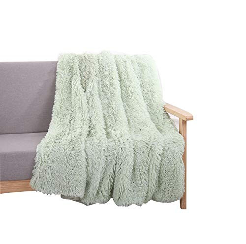 YOU SA Super Soft Shaggy Faux Fur Blanket Ultra Plush Decorative Throw Blanket 51''x63'' Mint Green YOU SA Super Soft Shaggy Faux Fur Blanket Ultra Plush Decorative Throw Blanket 51''x63'' Mint Green