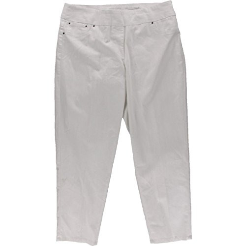Ruby Rd. Women's Petite Pull-on Extra Stretch Denim Jean, White, 14P