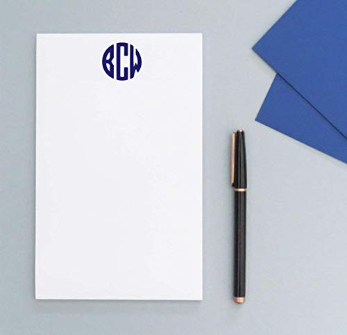 Monogrammed notepad, Notepads for men, Mens Monogrammed notepad wth Monogram, Personalized Notepad Set, Monogrammed Letter writing paper, size 5.5in x 8.5in, 50 sheets