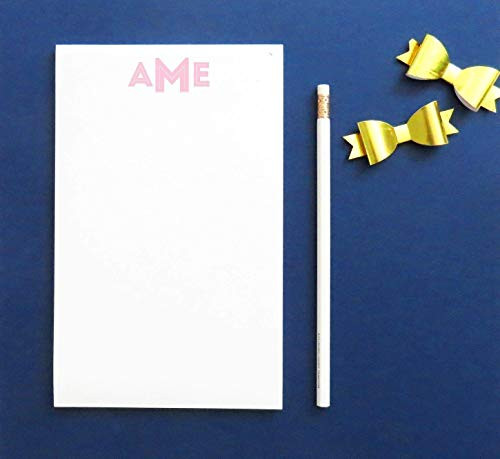 3 Letter Monogrammed notepad set, Monogrammed notepad wth Monogram, Personalized Monogram Notepad Set, Monogrammed Letter writing paper, size 5.5in x 8.5in, 50 sheets