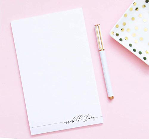 Personalized Notepads for Women, Simple Script Notepad, Letter Writing Paper, size 5.5in x 8.5in, 50 sheets