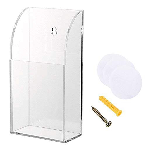 Clear Acrylic TV Remote Control Holder Remote Control Caddy Wall Mount Media Organizer Storage Box Rack for Phone Air Conditioner TV Remote Control Storage Case