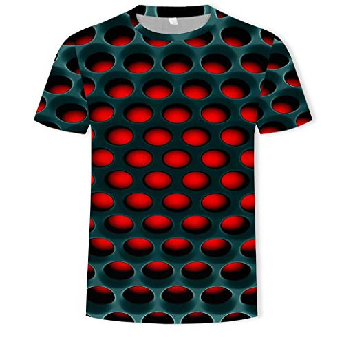 3D Print Shirts for Men, F_Gotal Men's T-Shirts Fashion Summer Short Sleeve 3D Printed Slim Fit Casual Tees Blouse Tops