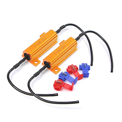 DuaBhoi 50W 6ohm LED Load Resistors Turn signal 3156 7440 1156 Brake Light 3157 7443 1157 License Plate DRL-Fix LED Bulb Fast Hyper Flash Blink Error Code