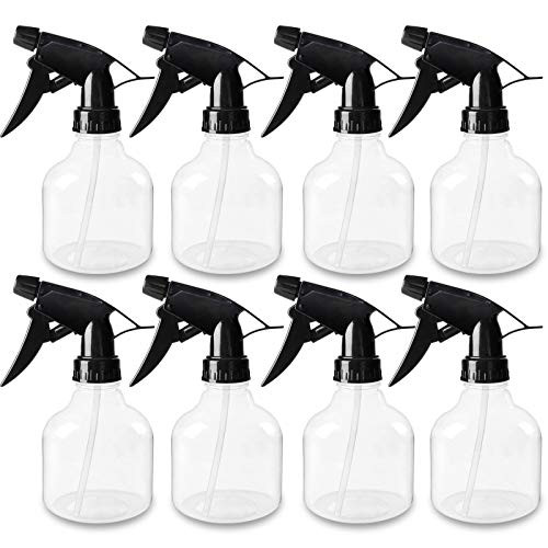 HATOKU 8oz Spray bottles, Empty Clear Plastic Spray Bottles, Adjustable Head Sprayer for Cleaning Solutions, Planting, Haircutting, Pet Cleaning, Alcohol Disinfection, 8pcs