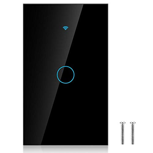 WiFi Switch, Waterproof Voice Control Smart Home Devices, Remote On/Off for for iOS for Google for Alexa(Black)