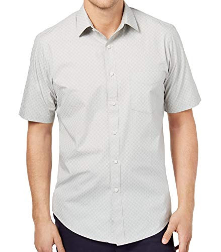 Club Room White Mens Crab-Printed Button Down Shirt Gray 2XL