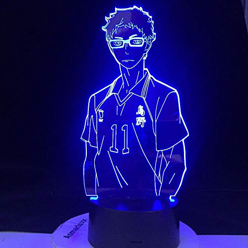 3D Lamp Anime Lamp Anime Light Kei Tsukishima Led Anime Lamp (Haikyuu) Manga Gift Anime 3D Lamp Night Light Lamp Otaku Gift Well Packed and Fast Dropshipping Touch