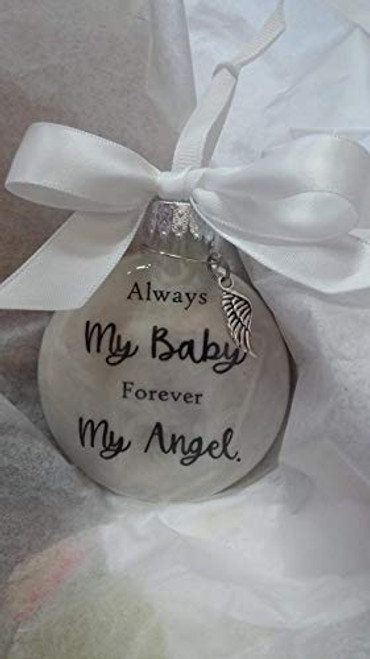 My Baby Memorial Ornament with Angel Wing Charm In Memory of Infant Loss My Baby Memorial Ornament with Angel Wing Charm In Memory of Infant Loss