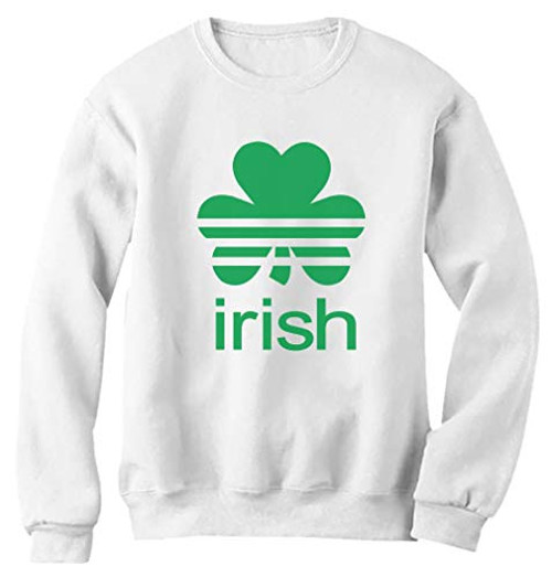 St. Patrick's Day Shamrock Clover Irish Women Sweatshirt X-Large White