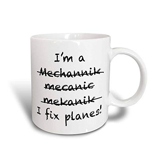 ChocoRa I'm A Mechanic I Fix Planes Magic Transforming Mug, 11 oz, Black/White