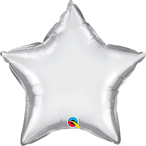 Qualatex 20 inch Star-Chrome Silver Foil Balloon
