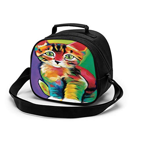 Insulated Lunch Bag Rainbow Cat Lunch Box Keep Your Food Cool, Lunch Tote, Adjustable Strap for Kids