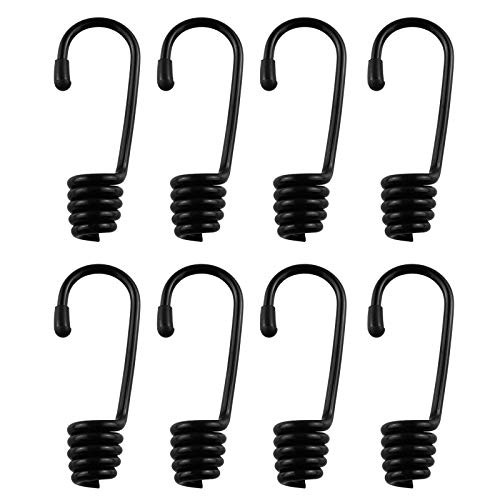 AXLIZER 8PCS Spiral Metal Shock Rope Hooks Bungee Shock Cord Hooks Spiral Wire Hooks End for Elastic Rope Strapping Tape