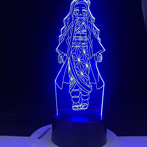 3D Anime Night Light Anime Illusion Demon Slayer Gift Kimetsu No Yaiba Nezuko Kamado Figure Led Light for Bedroom Decor Light Kids Child Table Lamp-Touch