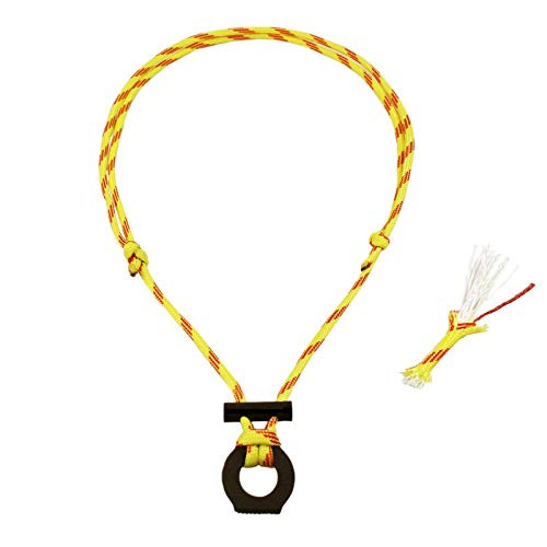 PSKOOK Fire Starter Necklace Survival Gear Flint and Steel Kit Paracord Survival Necklace Magnesium Ferro Rod Tool with Tinder Cord(Red Yellow)