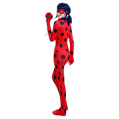Cosela Red Ladybug Jumpsuit Costume - Adult Child Little Beetle Suit Outfit Cosplay Halloween