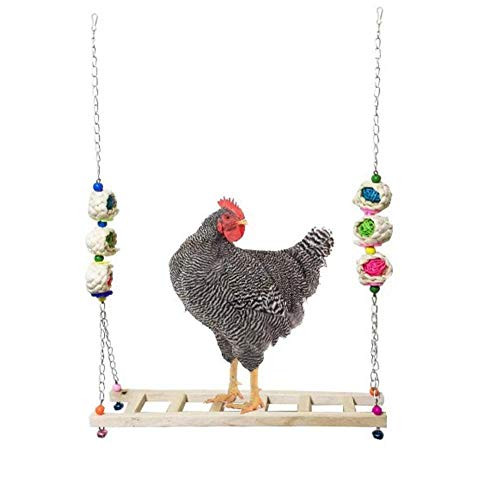 Chicken Swing Chicken Perch Chicken Wood Stand Chicken Toy for Hens Handmade Chicken Swing Stand Toy for Large Bird Parrot Hens Macaw