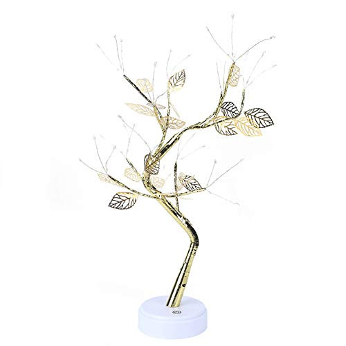 qing niao Creative Night Light 72LED Golden Leaves Tree Lamp USB Copper Wire Table Lamp Night Light for Home Indoor Decor