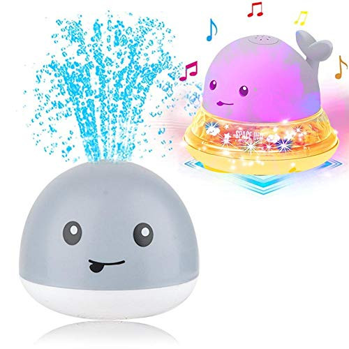 Baby Bath Toys, Whale Electric Induction Spray Water Toy with LED Light Automatic Induction Sprinkler Bath Toy Bathtub Toys for Toddlers, Bathtime Gift for Kids  and  Infants