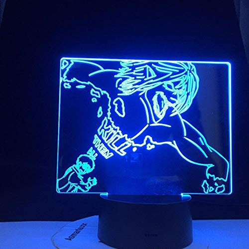 3D Led Lamps 3D Night Lights for Girls Eren Yeager Titan Nightlight for Kids Bedroom Decor Light 3D Night Light Color Changing Table Night Lamp Attack On Titan Gift Remote