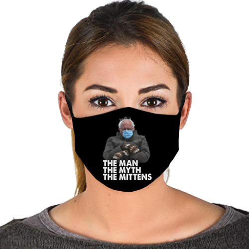 Bernie Sanders Mittens Meme Inauguration Man Myth Mittens Face Mask Balaclavas Black