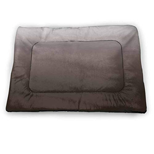 prunushome Crate Bed Pet Mat Modern Pet Cooling Mat?Portable  and  Washable Newspaper Nostalgic Background with Coffee Cups and Writing Art Print for Pets Sleeping Sand Brown and Umber (21 inchx14 inch)