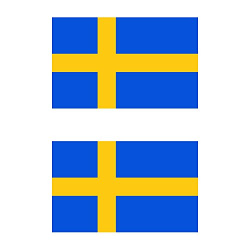 Two Pack Swedish Flag Sticker FA Graphix Decal Self Adhesive Vinyl Sweden SWE SE