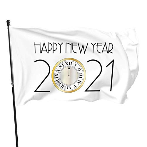 ZJLVMF Happy New Year 2021 Countdown Flag Vivid Color and Uv Fade Resistant with Brass Grommets 3 X 5 Feet 3x5 Flag
