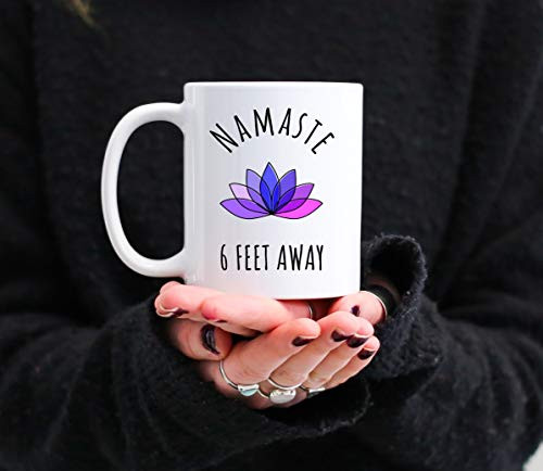 Funny Namaste 6 Feet Away Coffee Mug, Funny Work From Home Mugs, Remote Working Mug, Funny Working From Home Mug Cup, Quarantine Coffee Mugs Funny Namaste 6 Feet Away Coffee Mug, Funny Work From Home Mugs, Remote Working Mug, Funny Working From Home Mug Cup, Quarantine Coffee Mugs