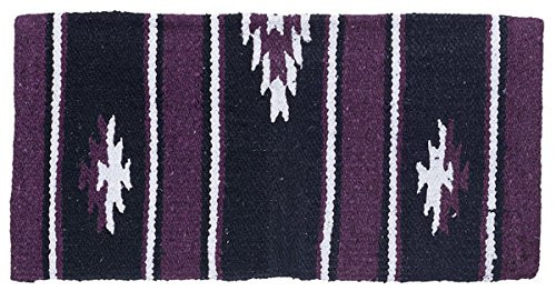 Tough-1 55percent Wool 19 inch x 19 inch Sierra Miniature Saddle Blanket with Navajo Pattern (Purple/Black)