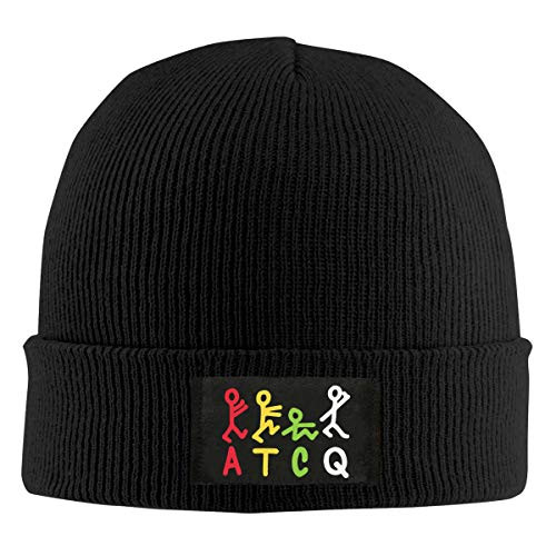 SYAyeah ATCQ Soft Cable Knitted Beanie Hat Winter Thick Skull Caps Black