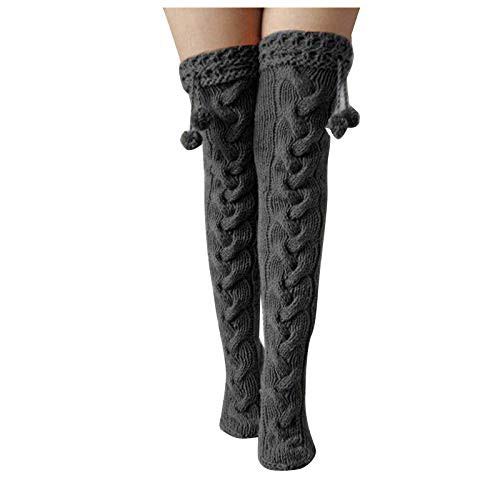 Women Cable Knit Extra Long Boot Socks Over Knee Thigh Stocking Leg Warmers