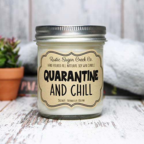 Quarantine and Chill Candle, Quarantine Gift, Social Distancing Gift, Stay Home, Funny Candle, Best Friend Gifts, Gifts For Friend, Gifts