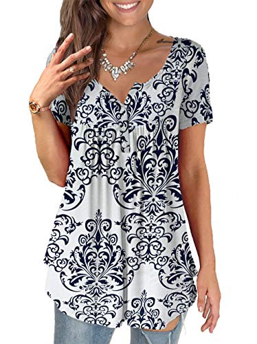 a.Jesdani Womens Blouses Plus Size Flowy Top Tunic Shirts for Women White XL