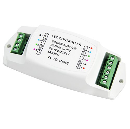 0-10v LED Dimming Controller 0-10V Analog Dimming Signal To Constant Voltage PWM 5A x 3CH RGB