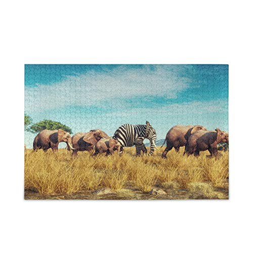 Elephant Art Puzzle 500 Piece Jigsaw Puzzle Kids Adult  Jigsaw Puzzle(5br2c1)